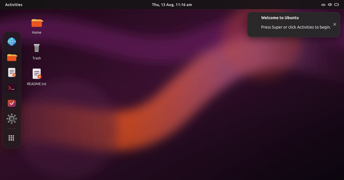 Screenshot of the Ubuntu demo
